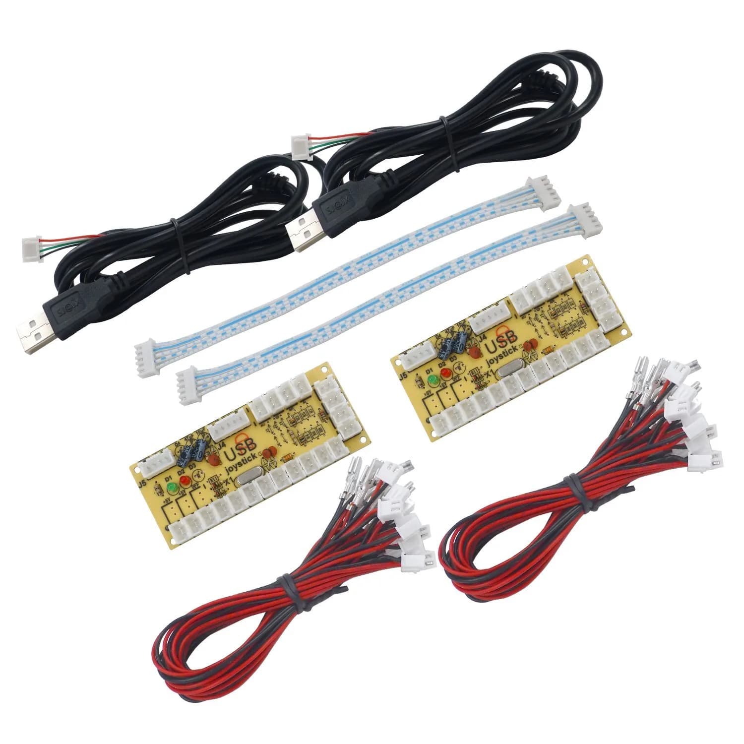 SJ@JX Arcade Game Controller USB Encoder Zero Delay 2 Player | Support Windows & Raspberry Pi — 13+5