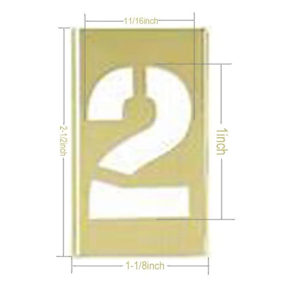 Deezio Brass Interlocking Stencil Set 1" Character Height (26 Letters, 10 Numbers, Punctuation) | Durable & Solvent Resistant — 1 in