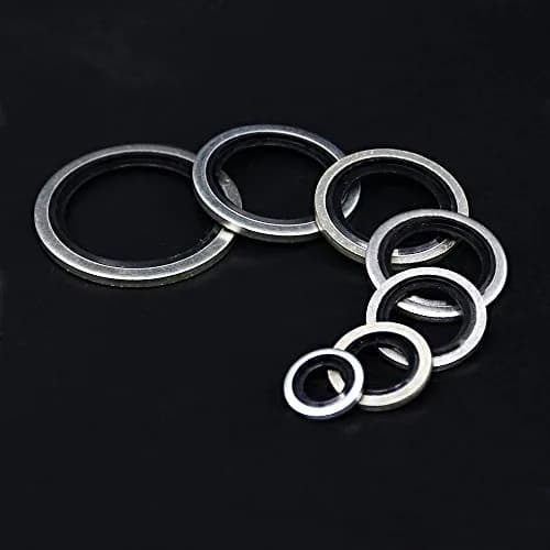 Hilitchi Bonded Seal Washer 7 Sizes | Automotive Self-Centered Oil Gasket Kit (150 pcs, Zinc Steel & Rubber) thumbnail 5