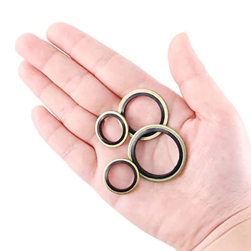Hilitchi 180-Pcs Metric Dowty Bonded Seal Oil Washer Assortment Kit | 10 Sizes M6 to M24, Zinc Plated Steel & Rubber, Assorted in Storage Case thumbnail 6