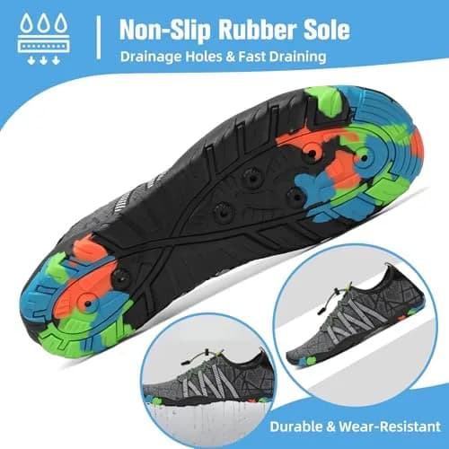 Mishansha Water Shoes for Women Men, Quick-Dry Barefoot Swim Shoes Grey | Non-Slip, Lightweight, for Beach & Water Sports thumbnail 6
