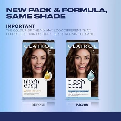 Clairol Nice'n Easy Permanent Hair Dye 4 Dark Brown | 6.26 Fl Oz Pack of 1 thumbnail 2