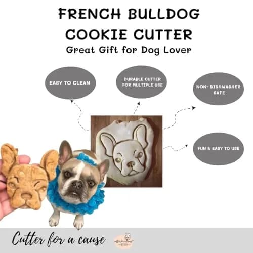 Free Thought Designs French Bulldog Cookie Cutter - 3 inch Face | Fun Dog Treat & Party Tool thumbnail 1