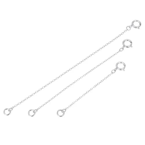 Adabele 925 Sterling Silver Chain Extender Clasp 6 inch (15.24 cm) | Tarnish Resistant Rhodium Plated thumbnail 2