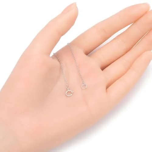 Adabele 925 Sterling Silver Chain Extender 5 inch (12.7 cm) | Tarnish Resistant Rhodium Plated Box Link thumbnail 3