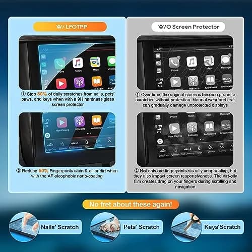 LFOTPP Tempered Glass Screen Protector for 8.4 Inch Ram 1500 2500 3500 | HD Scratch Resistance thumbnail 3