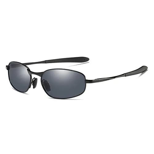 ZHILE Black Polarized Wrap Sunglasses 53mm (1.77 in) | UV400 Protection for Small Faces thumbnail 1