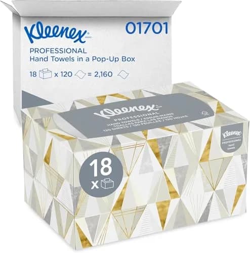 Kimberly-Clark Professional White Paper Towels | 18 Boxes, 2160 Sheets Total thumbnail 1