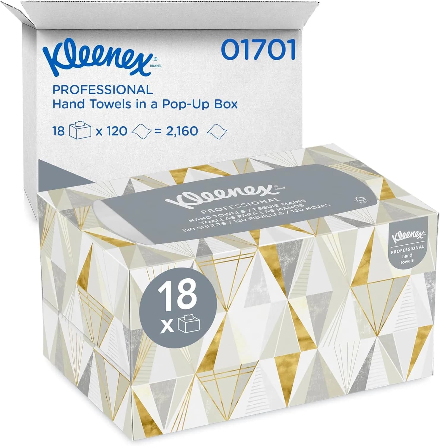 Kimberly-Clark Professional White Paper Towels | 18 Boxes, 2160 Sheets Total — White
