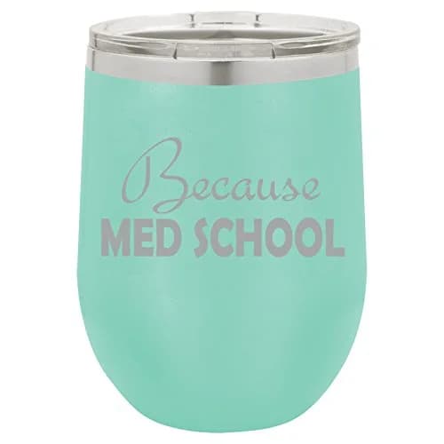 MIP 12 oz Double Wall Vacuum Insulated Stainless Steel Stemless Wine Tumbler Glass Travel Mug with Lid Teal - main product image