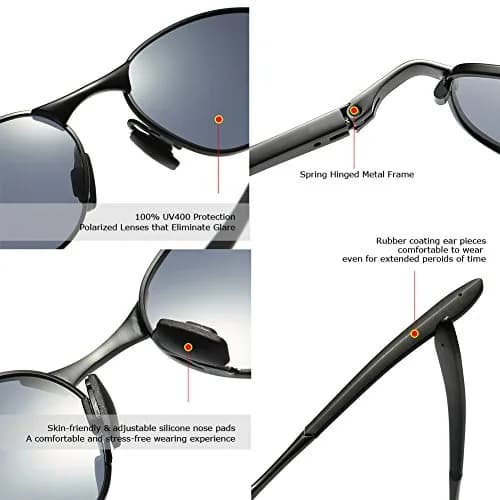 ZHILE Polarized Rectangular Wrap Sunglasses for Women 53mm (2.1 in) | UV400 Protection thumbnail 5