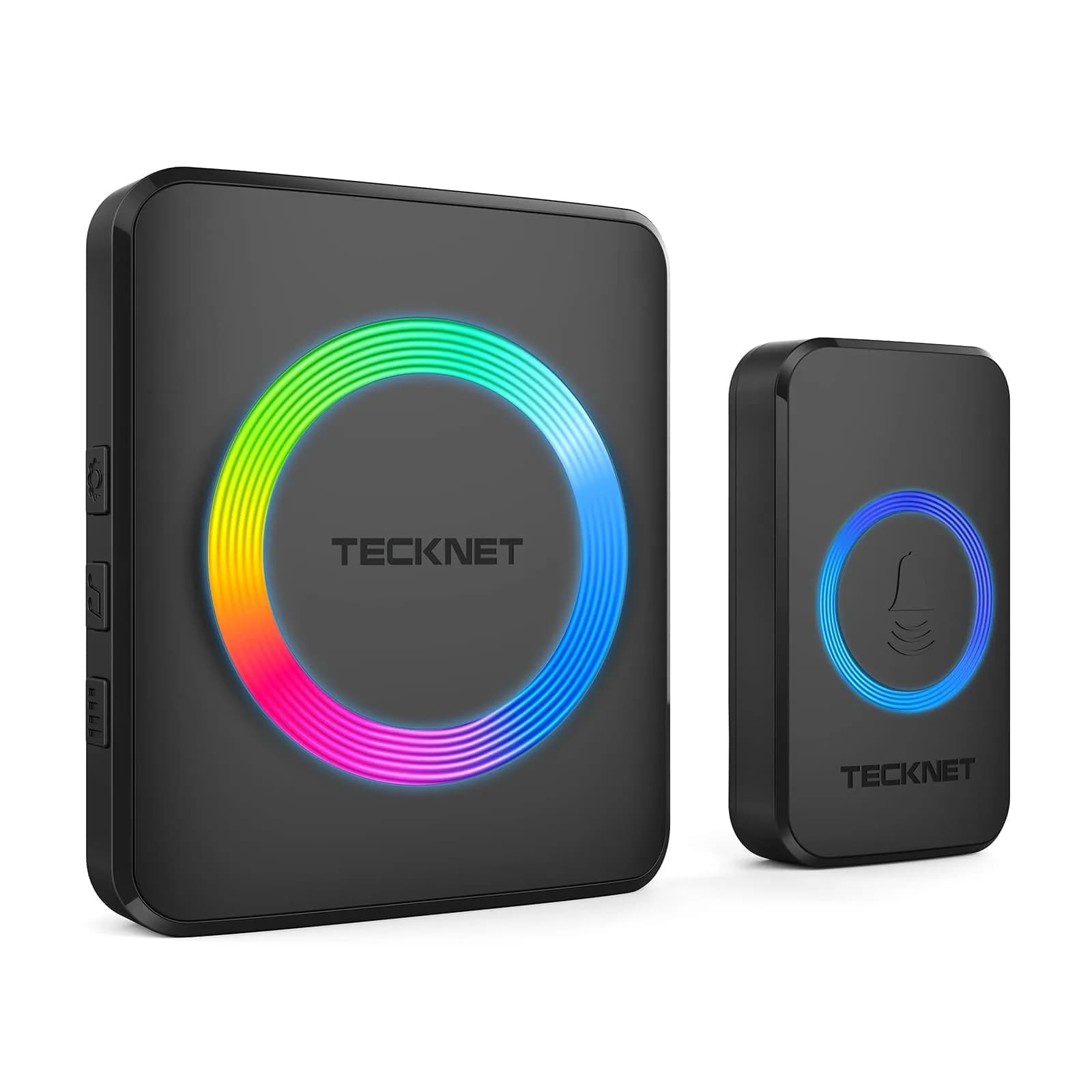TECKNET Wireless Doorbell Kit with 1300ft Range & 60 Chimes | White (1 Transmitter & 1 Receiver) — BLACK