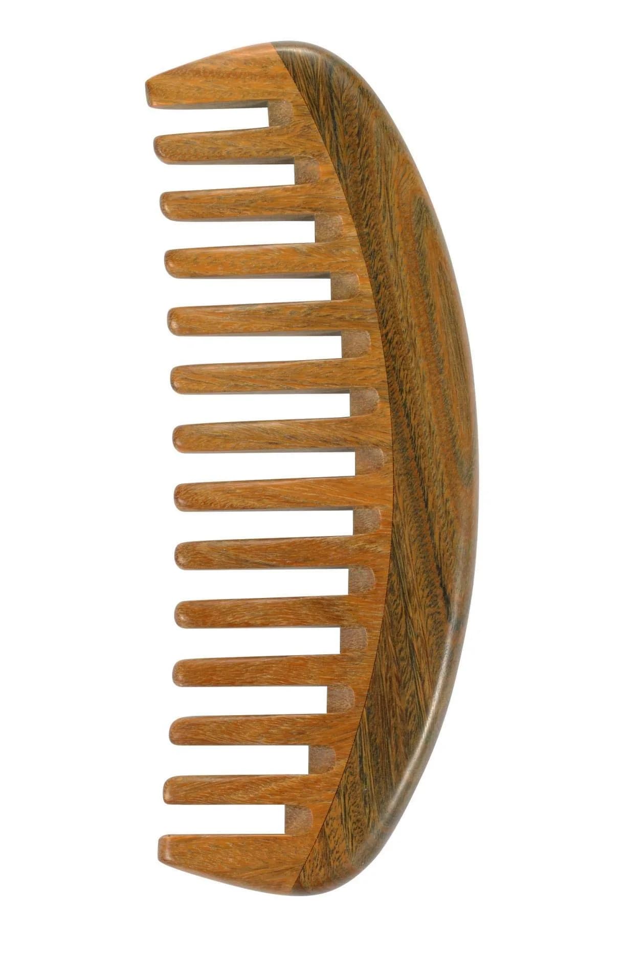 Louise Maelys Wooden Hair Combs Set 7.8 x 2.1 inch | Anti-static & Calming Sandalwood Scent — Moon comb