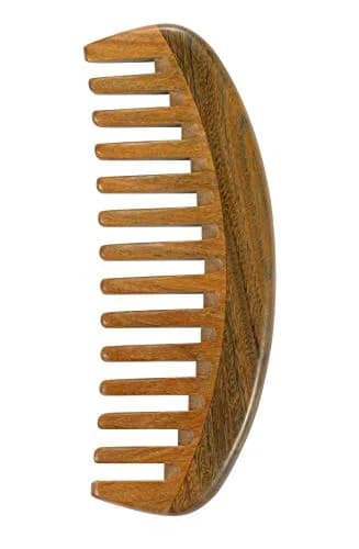Louise Maelys Wooden Wide Tooth Comb for Curly Hair | Anti-Static, Natural Sandalwood, Portable & Gentle (1 Count) thumbnail 1
