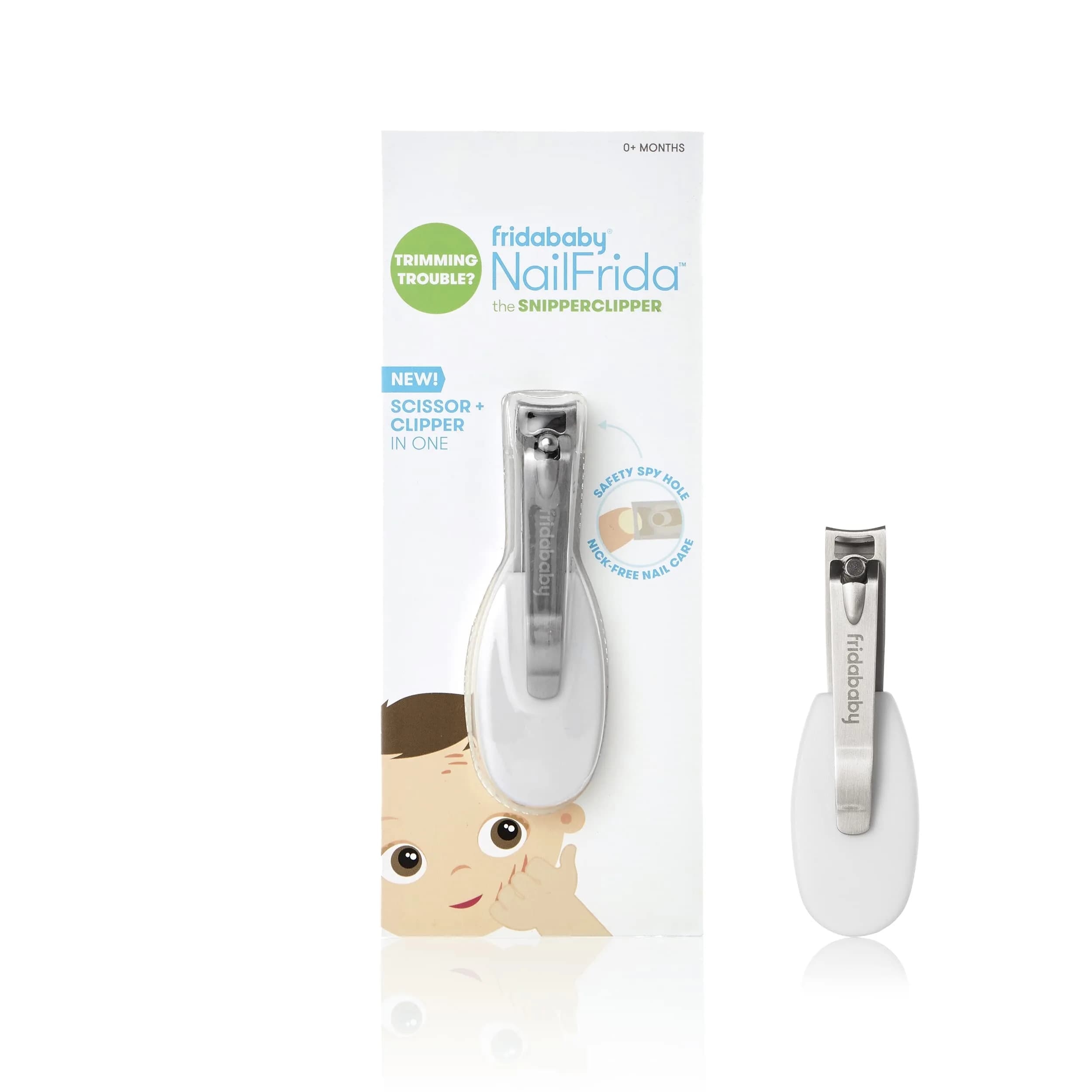 Frida Baby NailFrida The SnipperClipper, Baby Nail Clipper with Safety Spyhole, Metal Blades, 1 Count | Nick-Free Safe Design