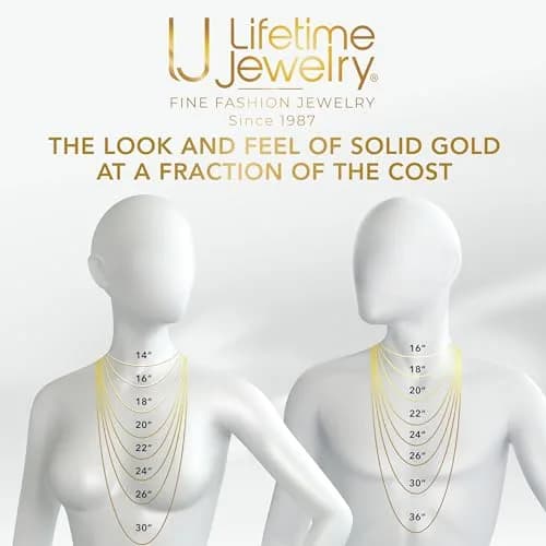 LIFETIME JEWELRY 2.5mm Figaro Chain Necklace 16 inches | Gold Plated Bronze with Lobster Clasp thumbnail 6