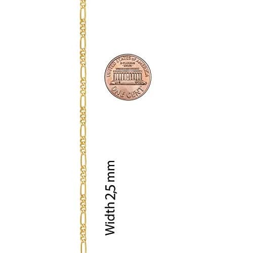 LIFETIME JEWELRY 2.5mm Figaro Chain Necklace 24k Gold Plated 20 inches | Real Gold Look Chain for Men and Women thumbnail 9