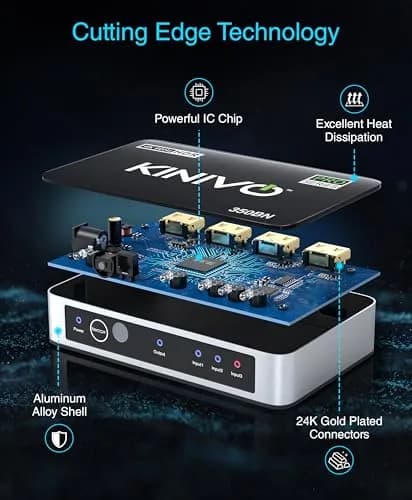 Kinivo HDMI Switch 3 in 1 Out 4K 60Hz | Supports HDR, HDCP 2.2 & Dolby Vision (70-120c) thumbnail 6