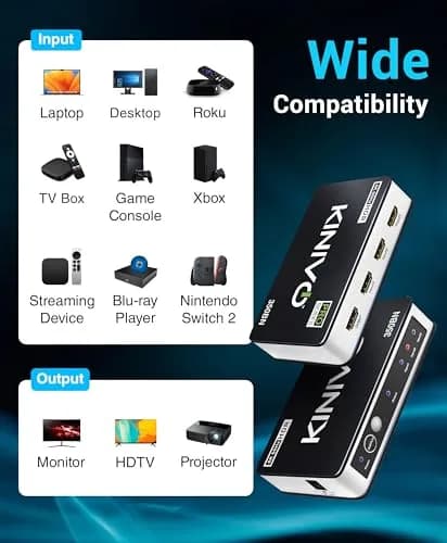 Kinivo HDMI Switch 3 in 1 Out 4K 60Hz | Supports HDR, HDCP 2.2 & Dolby Vision (70-120c) thumbnail 7