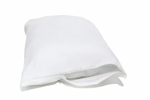 National Allergy Premium 100% Cotton Zippered Pillow Protector - Standard Size - White | Hypoallergenic & Breathable thumbnail 1