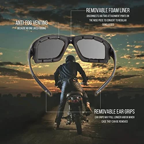 WYND Blocker Halvert Motorcycle Goggles & Sunglasses Combo with Yellow Lens | UV400 Protection thumbnail 2