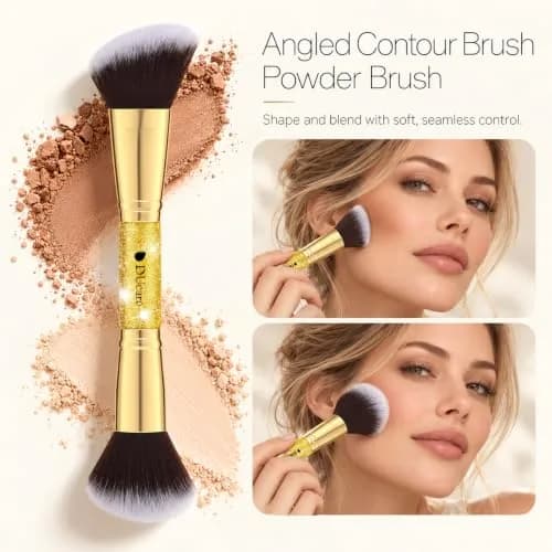 DUcare 2Pcs Double Ended Foundation & Contour Makeup Brush Set | Soft Synthetic Face Brushes for Liquid, Cream & Powder thumbnail 4