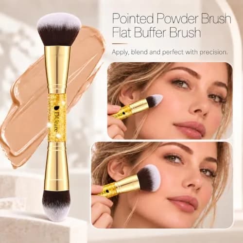 DUcare 2Pcs Double Ended Foundation & Contour Makeup Brush Set | Soft Synthetic Face Brushes for Liquid, Cream & Powder thumbnail 5