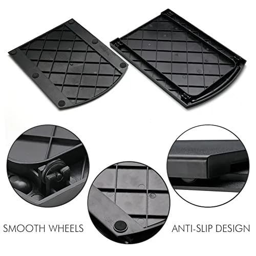 Ihomepark Sliding Coffee Maker Tray with Wheels, Countertop Appliance Slider Mat for Kitchen Appliances, Black (2-Pack, 700g) thumbnail 4