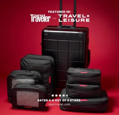 LeanTravel Premium Compression Packing Cubes for Travel - Suitcase Organizer Bags with Double Zipper & Breathable Mesh Panel - Space Saving Carry On Luggage Essentials (6-Pack, Black) thumbnail 8