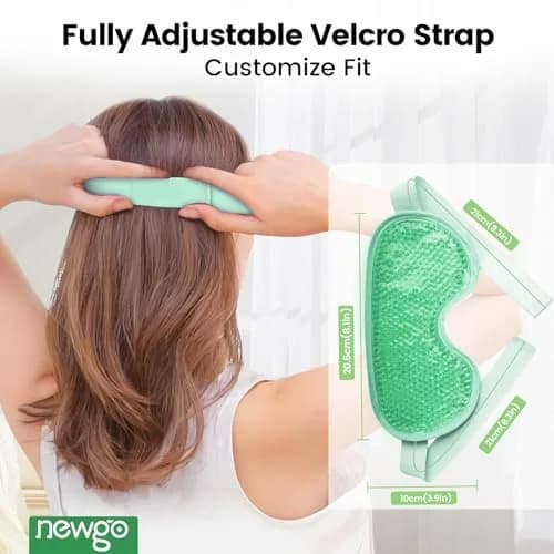 NEWGO Cooling Eye Mask for After Surgery | Reusable Gel Face Ice Pack, Green thumbnail 3