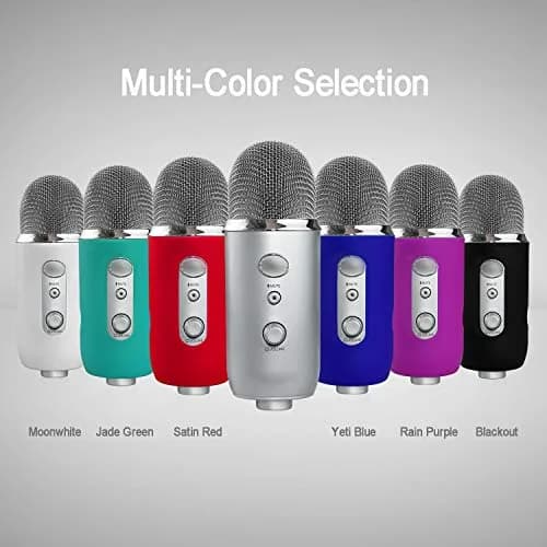 YOUSHARES Microphone Windscreen Foam with Silicone Protector for Blue Yeti & Yeti Pro, Red | Reduces Wind Noise & Plosives thumbnail 6