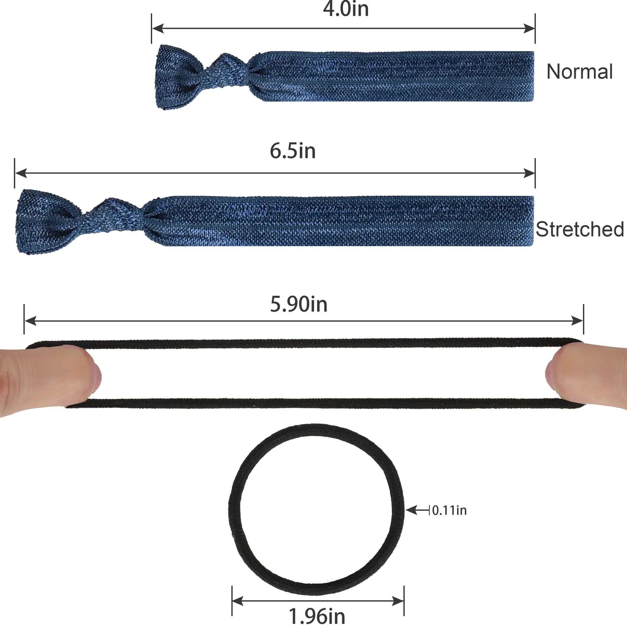 79STYLE Men Hair Ties 100pcs Black Elastic Fabric Knot for Long Hair, Damage-Free & No Crease (70-90 chars) thumbnail 4