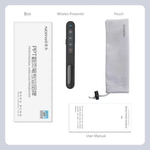 Norwii N76 Rechargeable Presentation Clicker with Laser Pointer & Custom Buttons | 328ft Range thumbnail 9