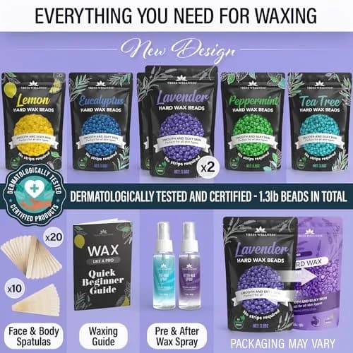 Tress Wellness Hard Wax Beads Variety 595g (20.8 Oz) | Professional At-Home Hair Removal Kit for Bikini, Brazilian & Full Body thumbnail 2