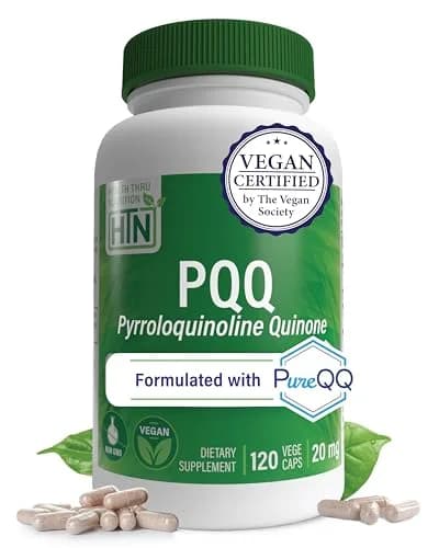 Health Thru Nutrition PQQ 20mg Pyrroloquinoline Quinone 120 Capsules | Supports Mitochondrial Biogenesis & Cellular Energy thumbnail 1