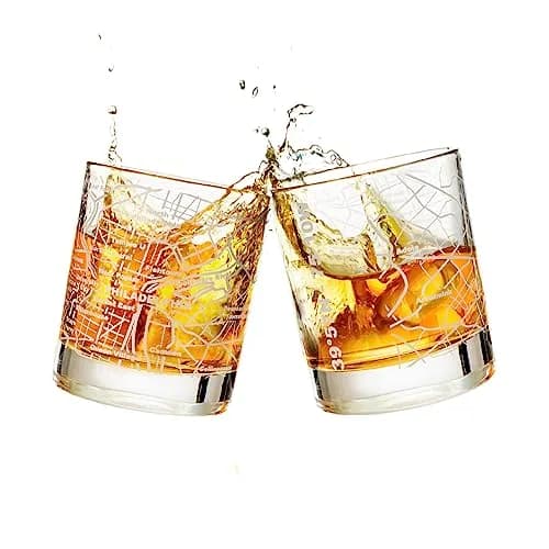 Greenline Goods Whiskey Glasses - 10 Oz Tumbler Gift Set for Philadelphia lovers | Etched with Philadelphia Map thumbnail 1