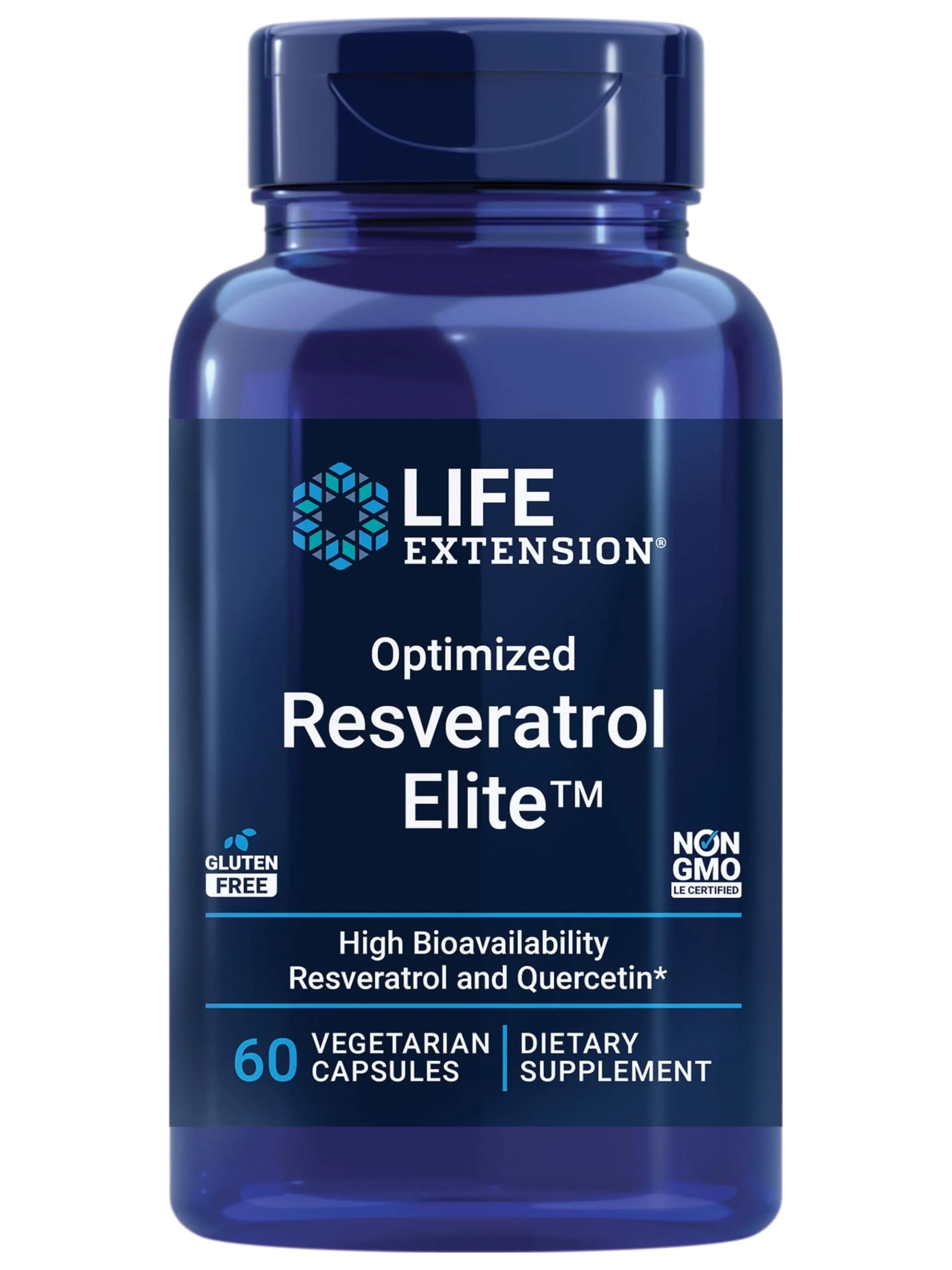 Life Extension Optimized Resveratrol Elite Healthy Aging 60 Vegetarian Capsules | Supports Cardiovascular & Brain Health - main product image