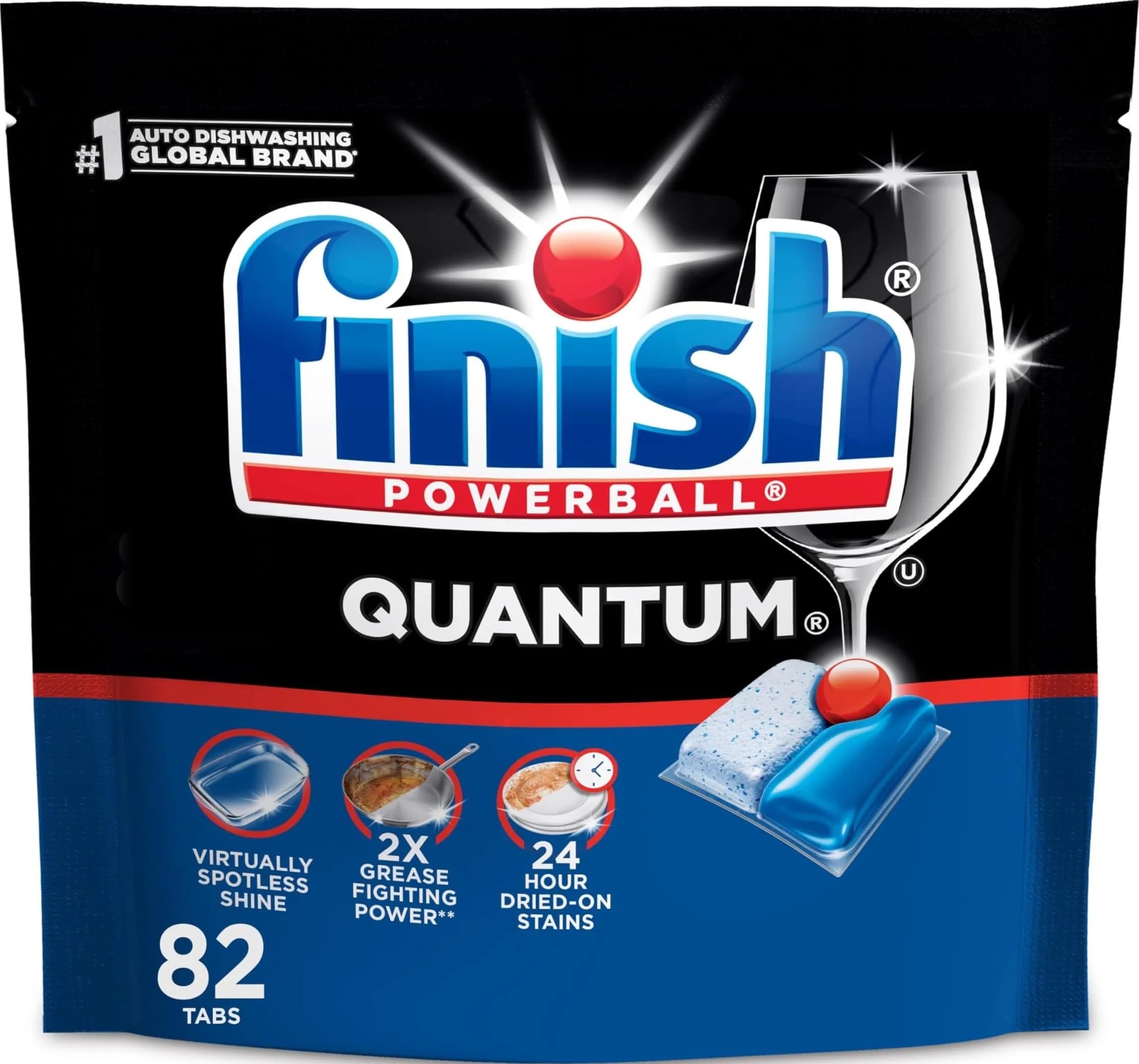Finish Quantum Dishwasher Pods 82 Count | 24-Hour Dried-On Stain Removal - main product image