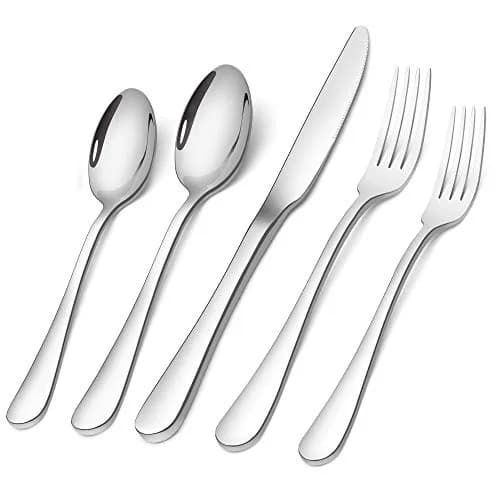 SHARECOOK 20-Piece Stainless Steel Flatware Set | Service for 4, Dishwasher Safe, Polished Finish thumbnail 1