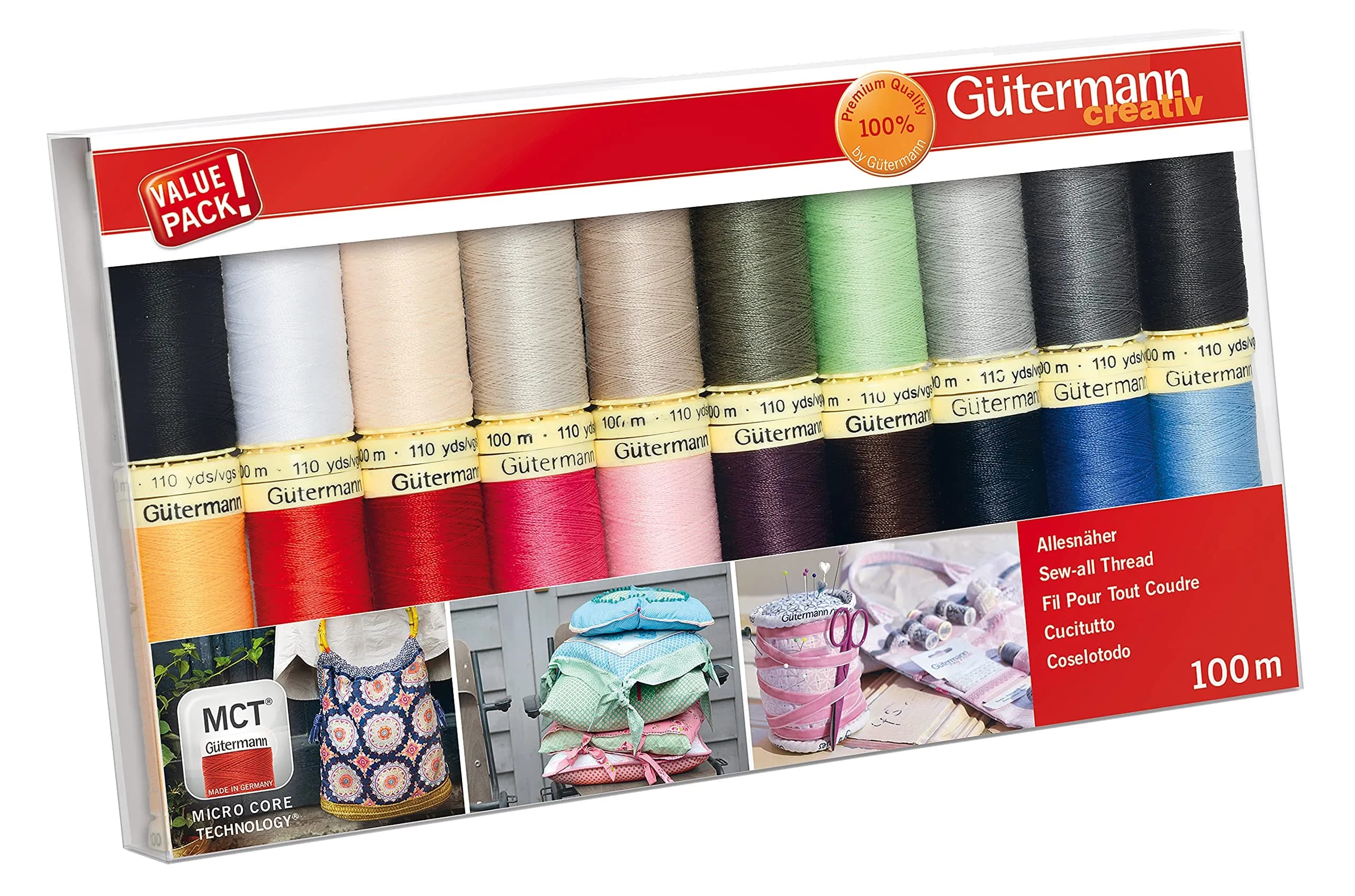Gütermann Sew-All Thread Set: 20 x 100m Assorted | Micro Core Technology for All Fabrics - main product image