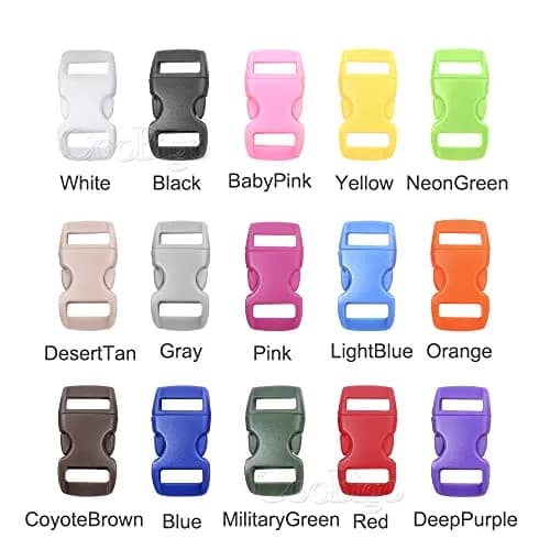 CooBigo Assorted 3/8" Curve Contoured Side Release Buckles (50-Pack, Plastic POM) | Ideal for Paracord Crafts & Pet Collars thumbnail 6