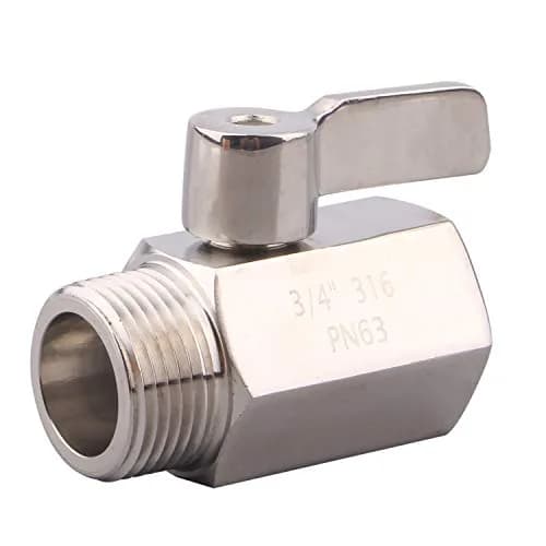DERNORD 3/4 inch Stainless Steel Mini Ball Valve NPT Female x Male Thread | Corrosion-Resistant, 1/4 Turn Shut-Off thumbnail 1