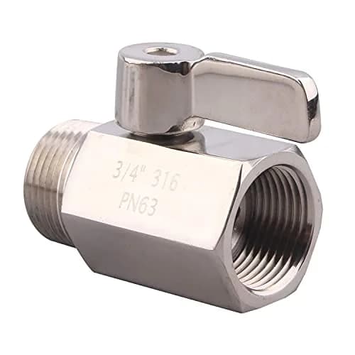 DERNORD 3/4 inch Stainless Steel Mini Ball Valve NPT Female x Male Thread | Corrosion-Resistant, 1/4 Turn Shut-Off thumbnail 4