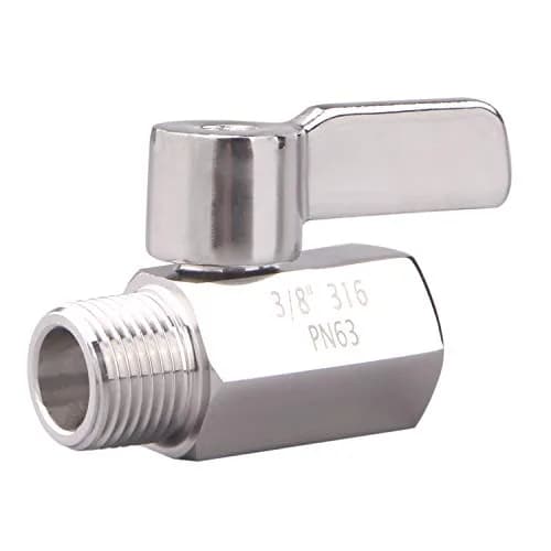 DERNORD 3/8 inch Stainless Steel Mini Ball Valve NPT Female x Male Thread | Corrosion-Resistant, 1/4 Turn Shut-Off, Suitable for Water, Air, Gas thumbnail 1