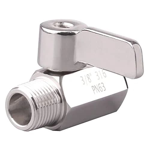 DERNORD 3/8 inch Stainless Steel Mini Ball Valve NPT Female x Male Thread | Corrosion-Resistant, 1/4 Turn Shut-Off, Suitable for Water, Air, Gas thumbnail 3