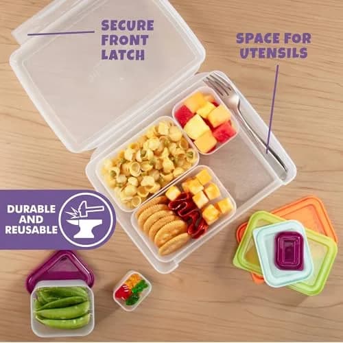 Bentology Food Storage Container Set with Leakproof Snack Containers & Utensil Holder | Kid & Office Meal Prep thumbnail 8