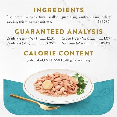 Fancy Feast Appetizers Tuna with Scallop Topper Wet Cat Food 1.1 oz (31g) Pouches, 10-Pack | Real Tuna & Scallop Broth thumbnail 5