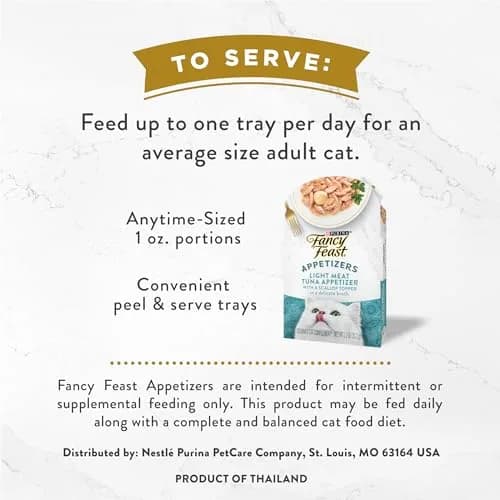 Fancy Feast Appetizers Tuna with Scallop Topper Wet Cat Food 1.1 oz (31g) Pouches, 10-Pack | Real Tuna & Scallop Broth thumbnail 7