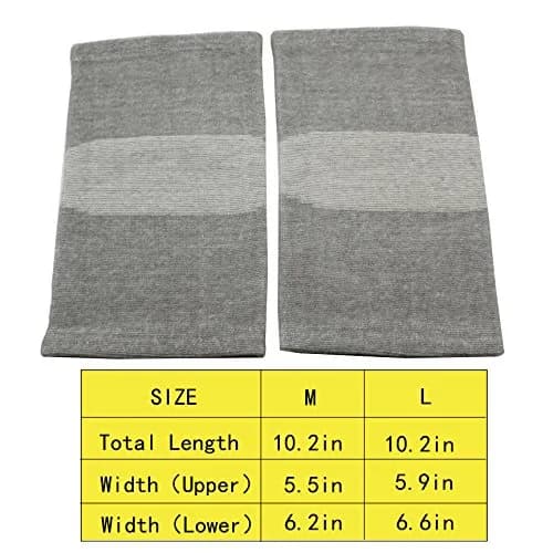 JUMISEE Cotton Knee Sleeves for Knee Support, Circulation & Pain Relief | Breathable Sport Compression for Running & Arthritis (Gray, Medium) thumbnail 6