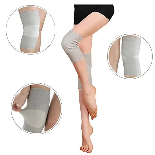 JUMISEE Cotton Knee Sleeves for Knee Support, Circulation & Pain Relief | Large, Gray (1 Pair) thumbnail 4